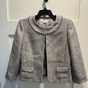 Elie Tahari Women's Silver Tweed Blazer